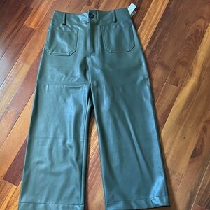 Anthropologie Maeve Colette Olive Green Wide Leg Ankle Pants